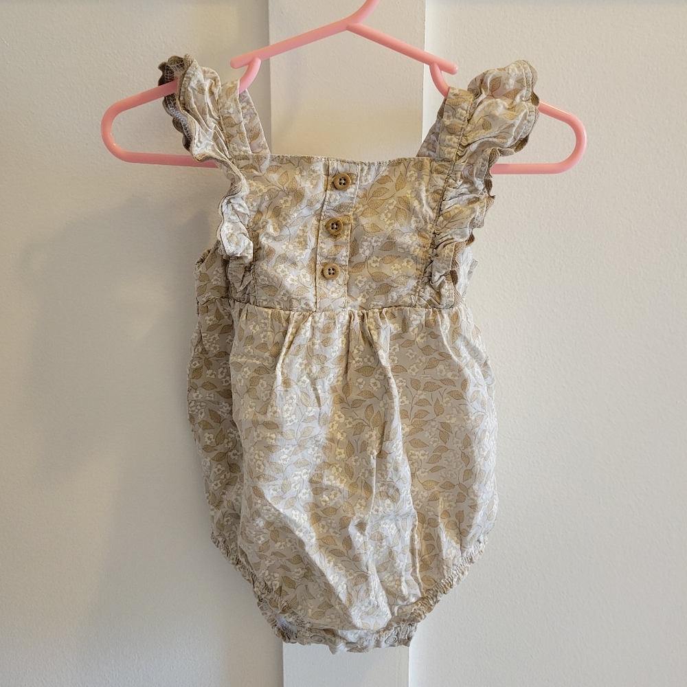 Brown floral romper